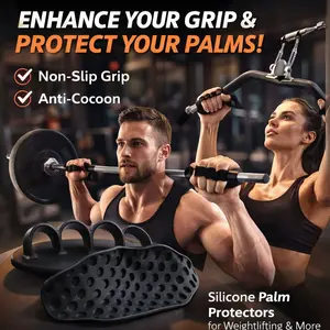 Anti‑Slip Silicone Grip Pads for Weightlifting & Gym • Palm Protection Hand Grips for Dumbbells, Kettlebells, Pull‑Ups & Barbell Training • Enhance Grip Strength • No Calluses • Sweat‑Proof Fitness Accessory