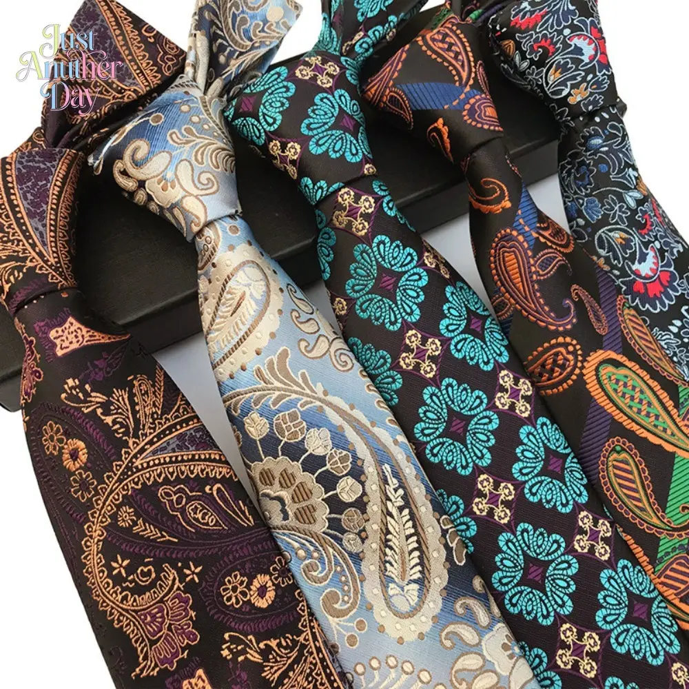Men's New Paisley Jacquard Neckties, Classic Ornate Pattern Ties, Premium Woven Neckwear for Business & Professional Suits