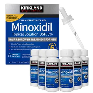 Kirkland Minoxidil Hair Care Kit for Men & Women Universal Solution, 5% Topical Solution, 6 Months Supply - Dropper Applicator for Men's Beauty & Personal Care serum