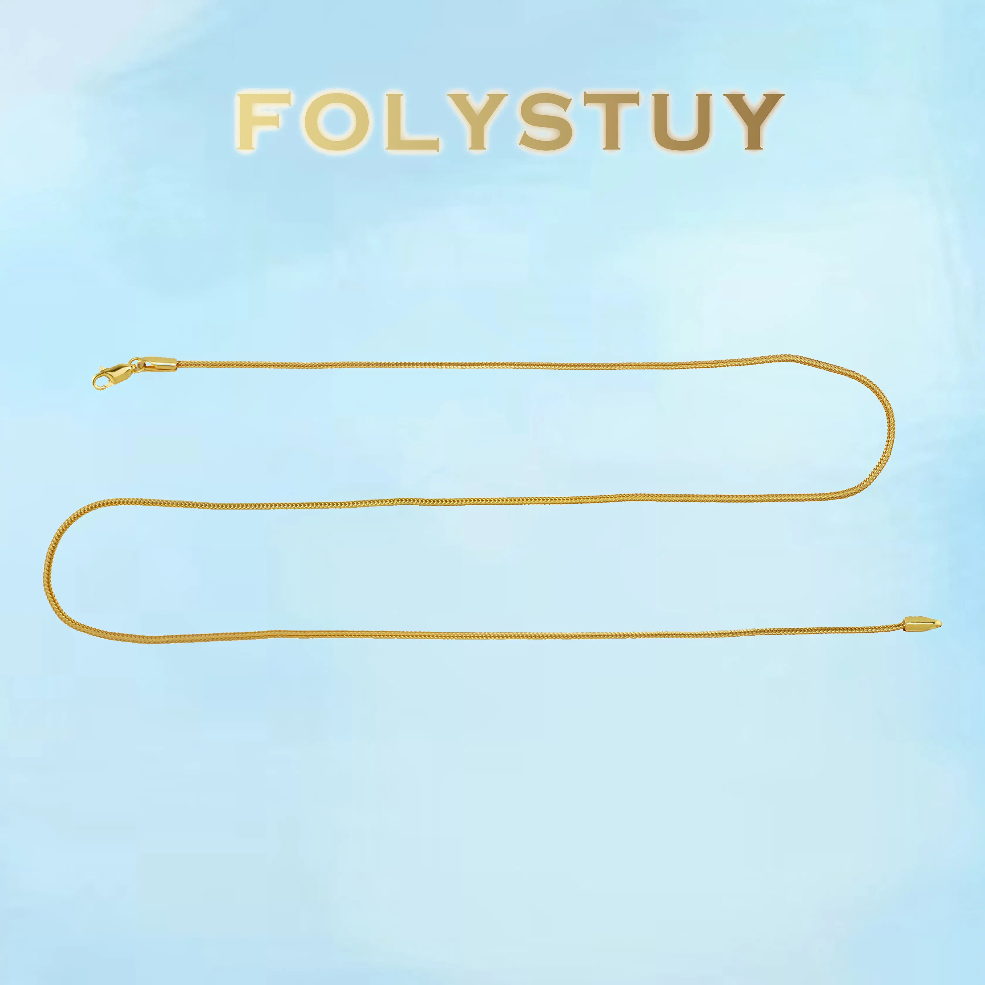 Length: 22.3 inches;Width: 1.8mm [FOLYSTUY (Y136)]Ultra-slim foxtail chain, delicate woven texture exudes sophistication, perfect for creating a clean and sleek neck look when worn alone