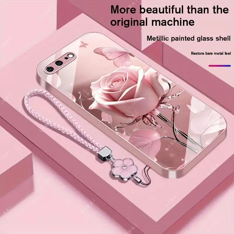 Suitable for [iPhone 7 Plus] high-end phone case，a beautiful four-leaf clover lanyard is included,exquisite and high-end design,a variety of colors are available for you to choose from YM99