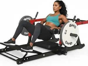 [2 packages shipping] Hip Thrust Machine, 800LBS Plate-Loaded Glute Bridge Machine with Weight Holder, Heavy Duty Butt Exercise Equipment for Glute Muscles Building and Butt Shaping, Adjustable Footboard