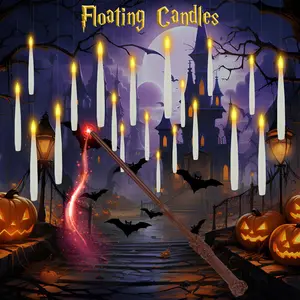 12pcs Flameless floating candles with Remote, Flickering Floating LED Candles, White Warm Light, Timer Function, Halloween Christmas Decorations for Wedding, Birthday Party, Dining Table, Living Room, Indoor & Outdoor Home Decor, Battery Operated