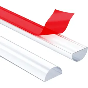 2 PCS 1/2" X 1/4" (WxH) 36In Clear Acrylic Shower Threshold Water Dam Shower Bottom Seal Stop Shower Leaks and Create a Water Barrier