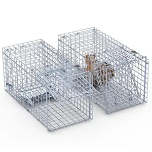 SmartCatchX 2Pcs Humane Single-Door Live Animal Trap, 18x8x10In Collapsible Galvanized Iron Cage for Small Squirrel, Raccoon (Pet Supplies, Small Animal Cages & Pens)