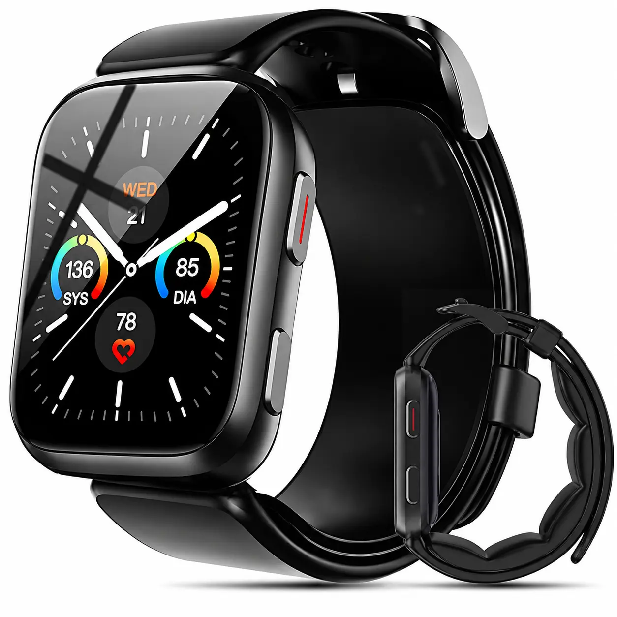 S7 Smart Watch with 1.95'' Display, Air Pump Cuff, Blood Pressure & Sleep Monitoring, Sports Tracking, Data Sharing & Reminders for Android iOS | Father's Day Gift