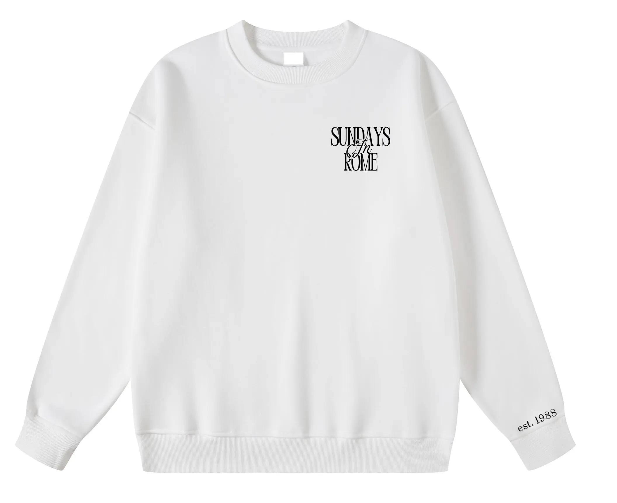 Sundays in Rome White Crewneck Sweatshirt