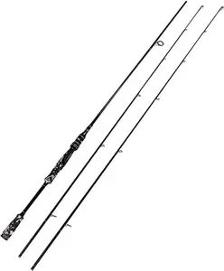 2 count 7  Spinning Rod 24 Ton Carbon Fiber Spincasting Fishing Rod with 2 Tips - Medium and Medium Heavy Portable Spin Bass Fishing Rod