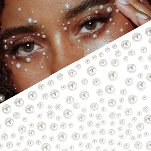 3D Pearl Face Jewels Eyeshadow Stickers Self Adhesive Face Body Eyebrow Diamond Nail Stickers Diamond Decoration Glitter Eyebrow Decal