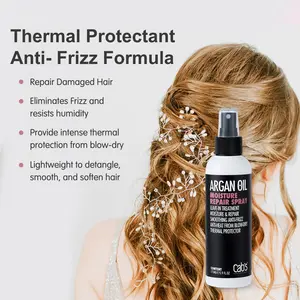 Cab's Argan Oil Blow-Dry Hair Spray-Thermal Protectant, Detangles, Smooths, and Eliminates Frizz, Paraben Free Hair Nutrition 5.9 fl oz