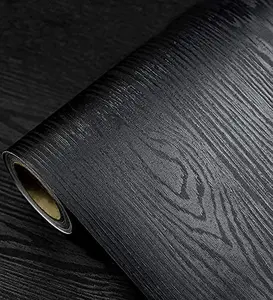 Waterproof Black Wood Contact Paper 17.7" x 118"