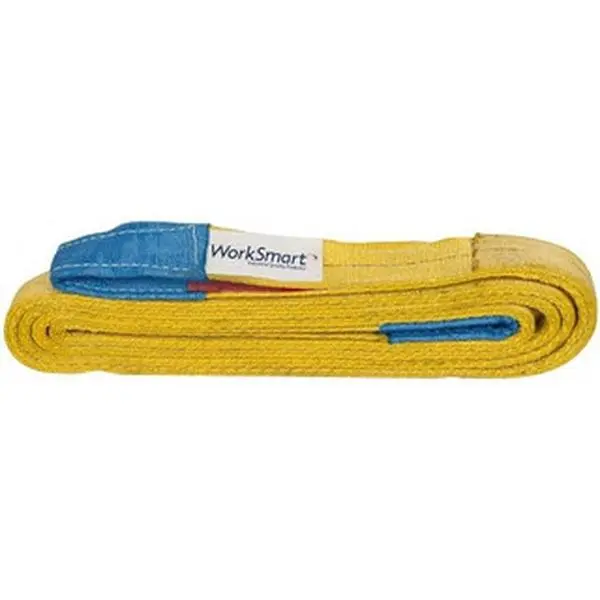 Value Collection Polyester Web Sling - 14 ft Long, 2 in Wide, 2-Ply, Flat Eye & Eye, 6400 Lb Vertical Capacity, 5000 Lb Choker Capacity (WS-MH-SLNG1-142)