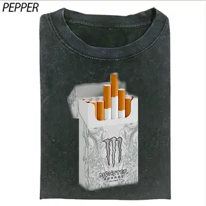 Edgy Nicotine Core Shirt, Cigarette Box Monster Tee, Alt Streetwear Graphic Womenswear Top