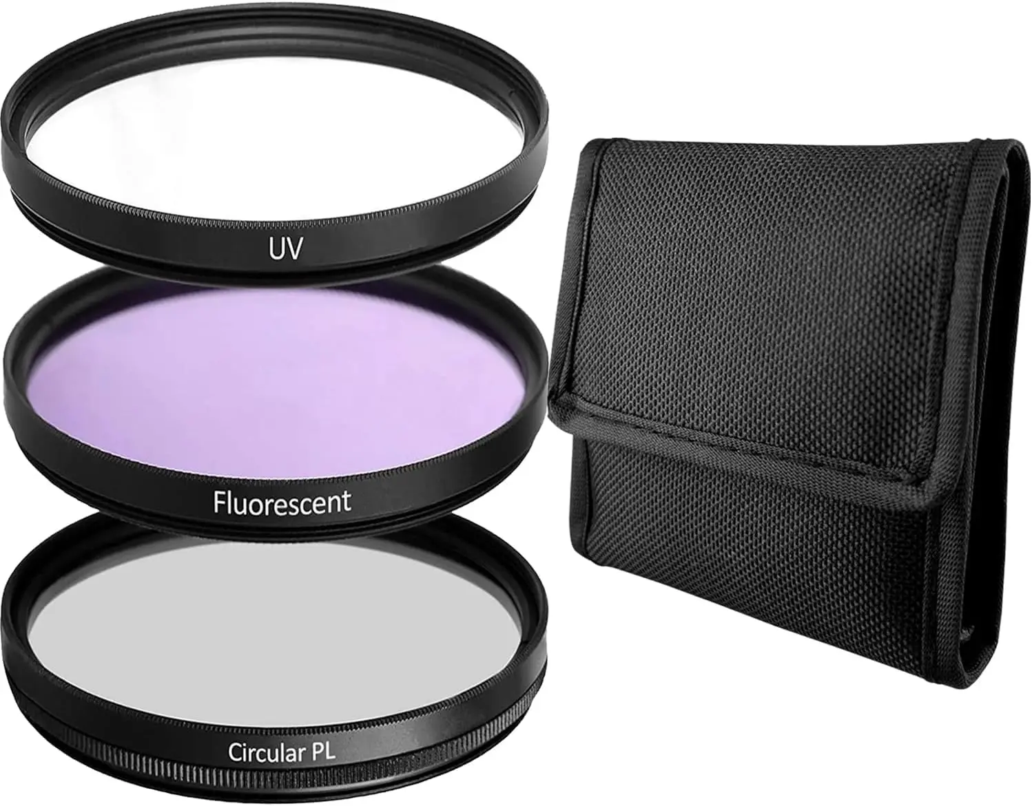 MM Lens Filter Kit Bundle Pro Includes MM CPL UV Filters FL-D UV Polarizer & Fluorescent Circular PL Filters with Travel Case for Camera Lenses