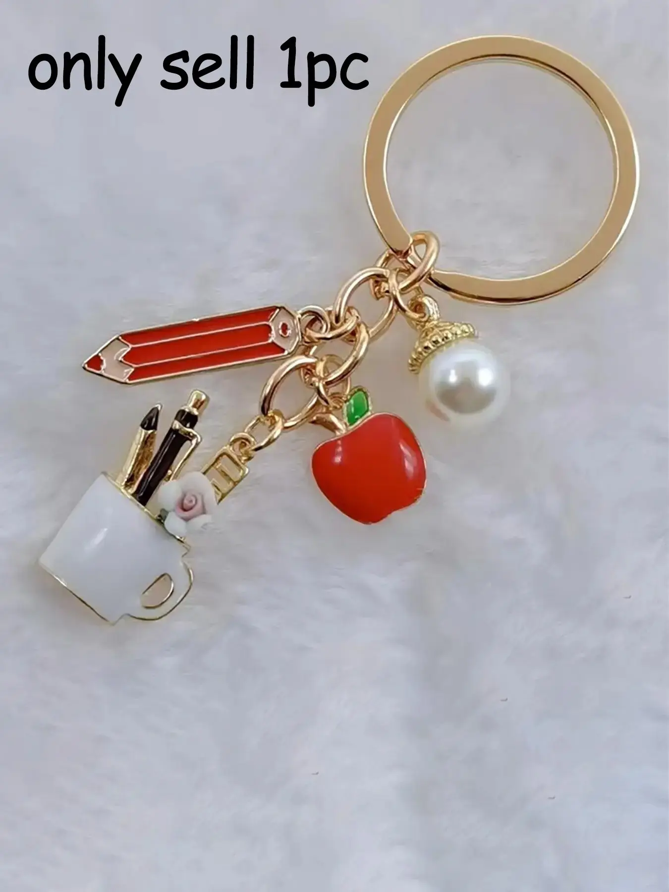 Pencil Case Ruler Pendant, Teacher's Day Keychain, Perfect Gift for Educators, Durable Design, Ideal for School Supplies, Teacher Keychains, Keyrings