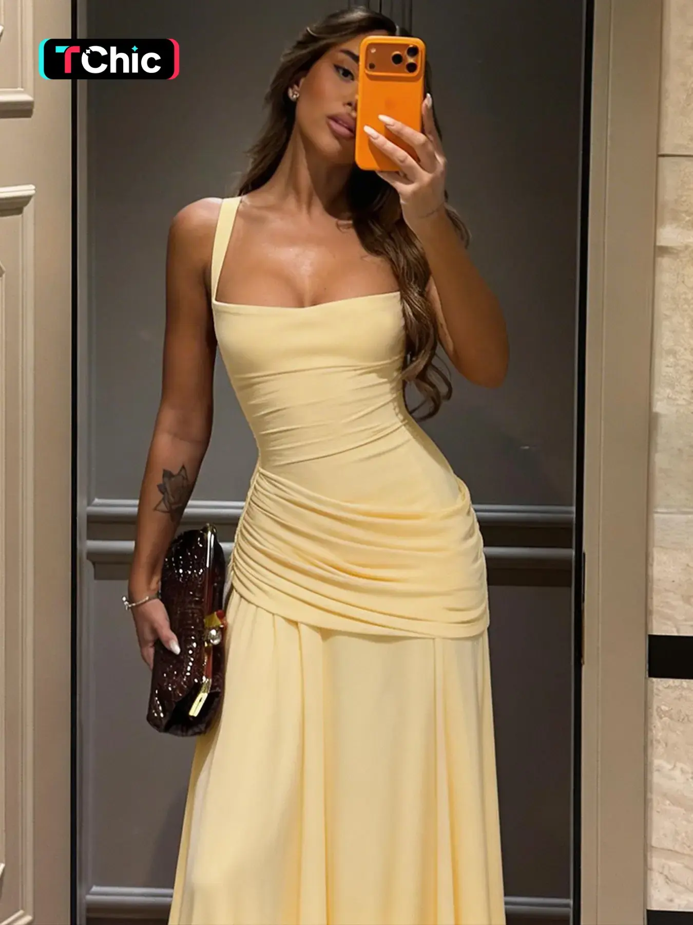 Women's Solid Color TIe-back Sleeveless Bodycon Slip Dress, Plain Criss Cross Straps Back Lace-up Ruched Slim Fit Maxi Dress, Party Club Date Evening Formal Gown Holiday Daily Casual Elegant Long Dresses For Ladies All Seasons Summer Fashion Clothes Wear