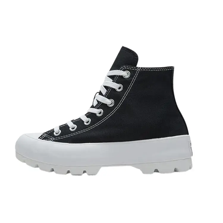 Converse Chuck Taylor All Star High Lugged Women's Canvas Shoe, Black High Top Athletic Trainer with Enhanced Traction, Sneaker, Rubber, Female, Modern, Utility Look, Lugged Sole, Walking Shoes, Sports Shoes