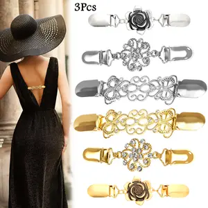 3 Pcs Cinch Vintage Sweater Dress Shawl Cardigan Collar Clip, Retro Waist Cincher Shirt Back Cinch Clothing Clip to Tighten Dress Pant Waist Tightener for Women, Cinch Clips