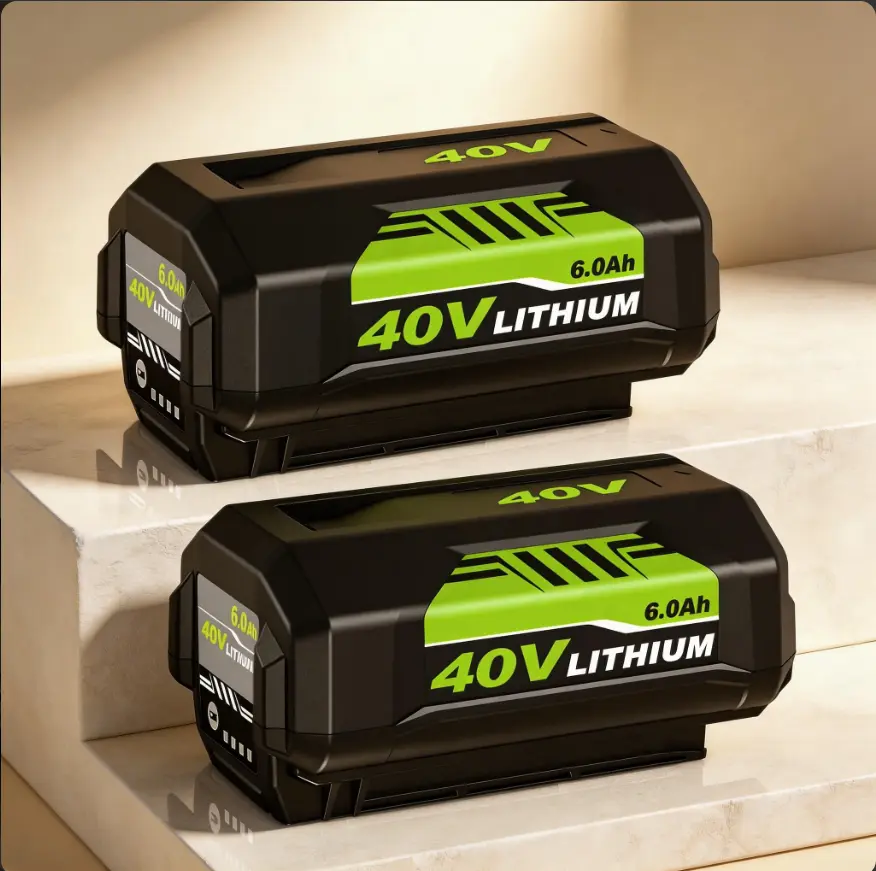 2/4 Pack 40V 6.0Ah Lithium-Ion Replacement Battery for Ryobi 40V OP4060, Compatible with OP40601 OP40602 OP4060A1 OP4026A OP4075A Power Tools, Green 6000mAh Cordless Drill Battery, Power Tool
