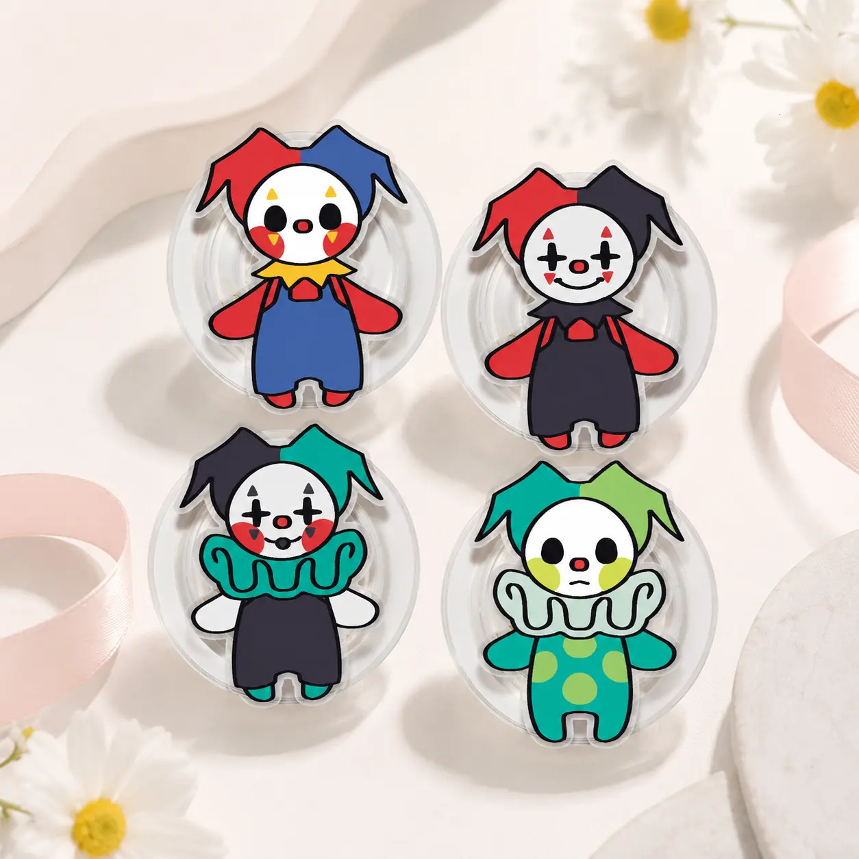 Cute Clown Phone Grip, Clowncore MagSafe Phone Holder, Kawaii Chibi Phone Accessories, Aesthetic Jester Kindle Accessory, Unique Gift for Clowncore Lovers