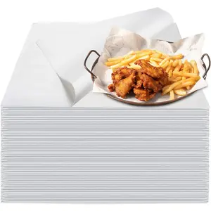 100PCS Deli Paper Sheets 12*12", Unbleached White Wax Paper Sheets for Food Basket Liners, Precut Parchment Paper Baking Sheets for Cookies, Grease Resistant Sandwich Wrappering Paper Bakeware Kitchen Nonstick Pan Plastic Utensils