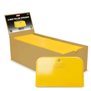 LAUCO Auto Body Filler Yellow Spreaders (Pack of 50) Reusable Plastic Spreader for Automotive Fillers, Putties, Glazes, Caulks and Paint - Easy Application (50, 6")