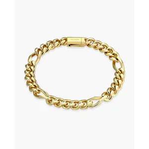 JAXXON Figaro Bracelet 8mm - Box Clasp - Gold