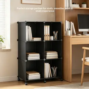 Modular DIY Storage Rack, 4/6 Grids, 11.81x11.81x11.81 Inch Per Compartment, Ideal for Bedroom, Living Room, Entryway, Office