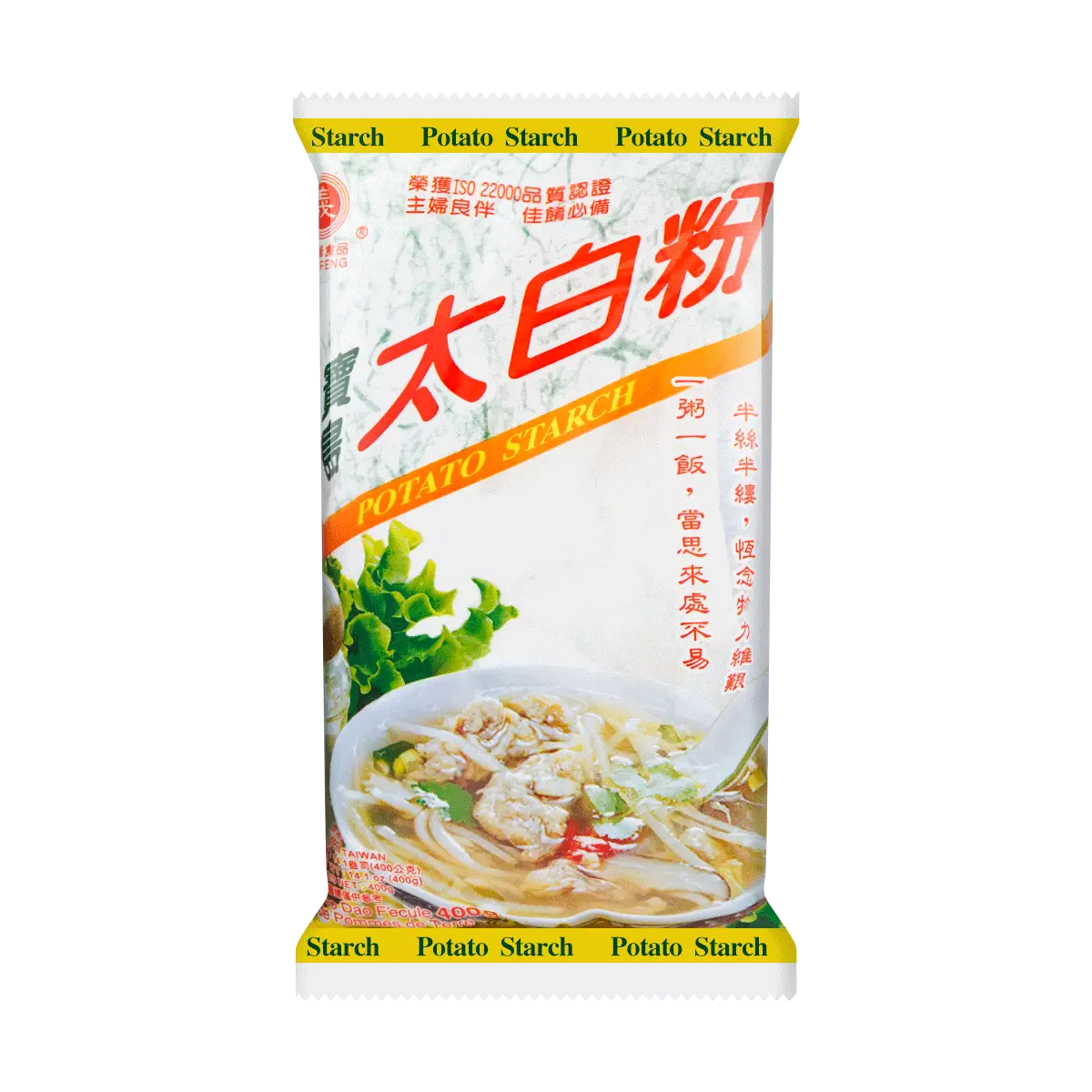 YI FENG Taiwanese Tapioca Starch Powder (400g) - Pure Cassava Flour for Cooking & Baking