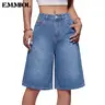 EMMIOL Baggy Capris Jorts for Women Wide Leg Denim Shorts Y2k Mid Rise Bermuda Streetwear Boyfriend Jean Shorts with Pockets Summer Vibes SohoChic【Back to School】