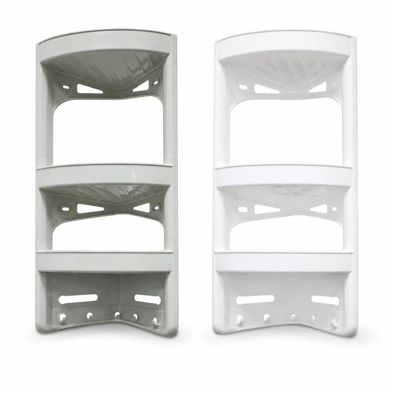 3-Tier Lightweight Plastic Bathroom Corner Shelf Organizer - Wall-Mount Bathroom Accessories Organizer for Shampoo, Soap, Toiletries, Ideal for Small Spaces, Apartments, RVs to Full Use of Unused Space, 12 x 8 x 22 in