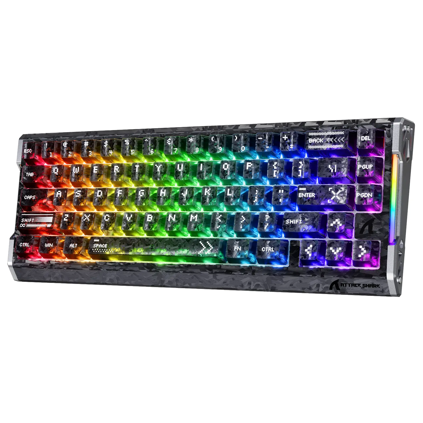 ATTACK SHARK R68 HE 60% Magnetic Switch Wired Gaming Keyboard 8KHz Polling Rate,0.08ms Latency,0.005mm Adjustable Rapid Trigger,Hall Effect,Hot-Swappable RGB Mechanical Keyboard