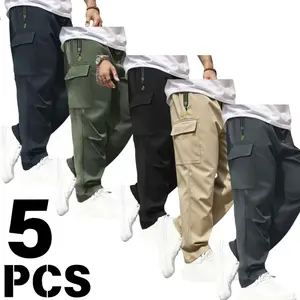 Casual Comfort Breathable Straight Leg Work Pants 5 Pack - Versatile & Comfortable Fit for All-Day Wear