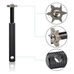 1pc Premium 6 Interchangeable Heads Golf Club Groove Sharpener And Cleaner Set With Protective Pouch - Improve Your Game