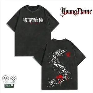 Anime double-sided printed oversized lightweight acid-washed graphic T-shirt, a perfect gift for anime lovers. Unisex, made of washed pure cotton, short-sleeved, with a vibrant street style. Suitable for everyday wear or as a collectible gift. tee good