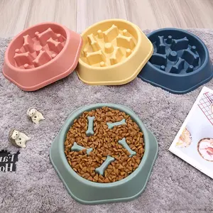 Professional title: "Interactive Slow Feeder Dog Bowl for Healthy Eating - Anti-Gulping Design with Non-Slip Base - Suitable for Small to Medium Size Dogs"