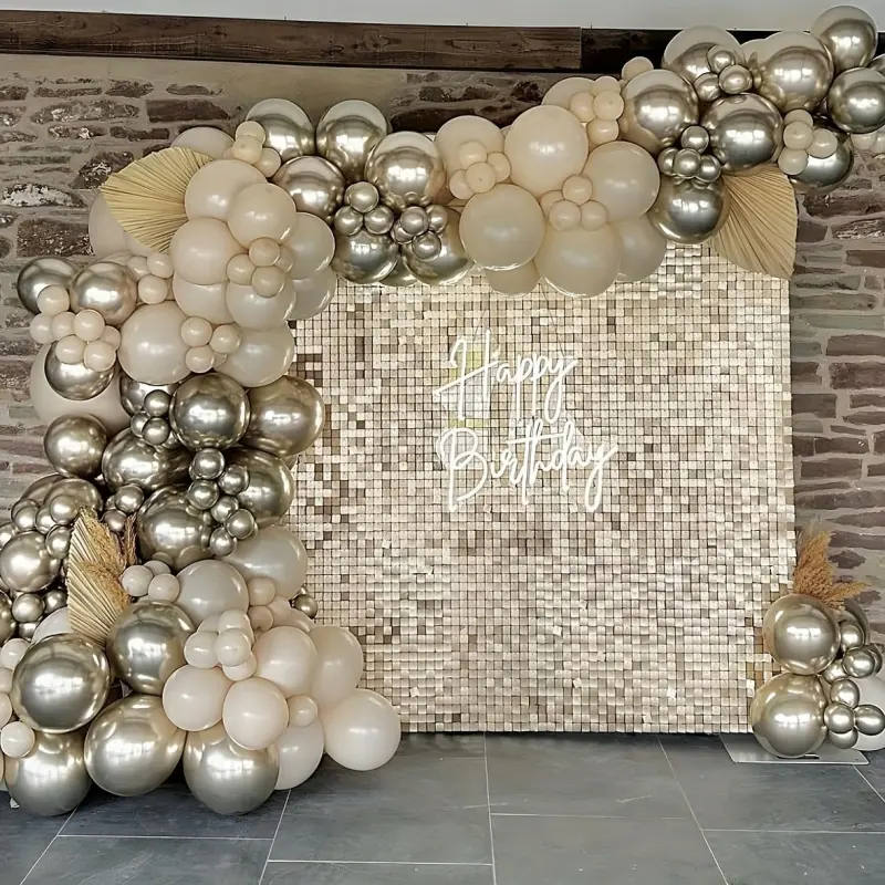 Multi Quantity Golden Wind Shimmer Decor Boards Eye-catching Visual Effect Reusable Fit Valentine Birthday Indoor Outdoor Party Wall Ornament Decoration Birthday Party Decorations