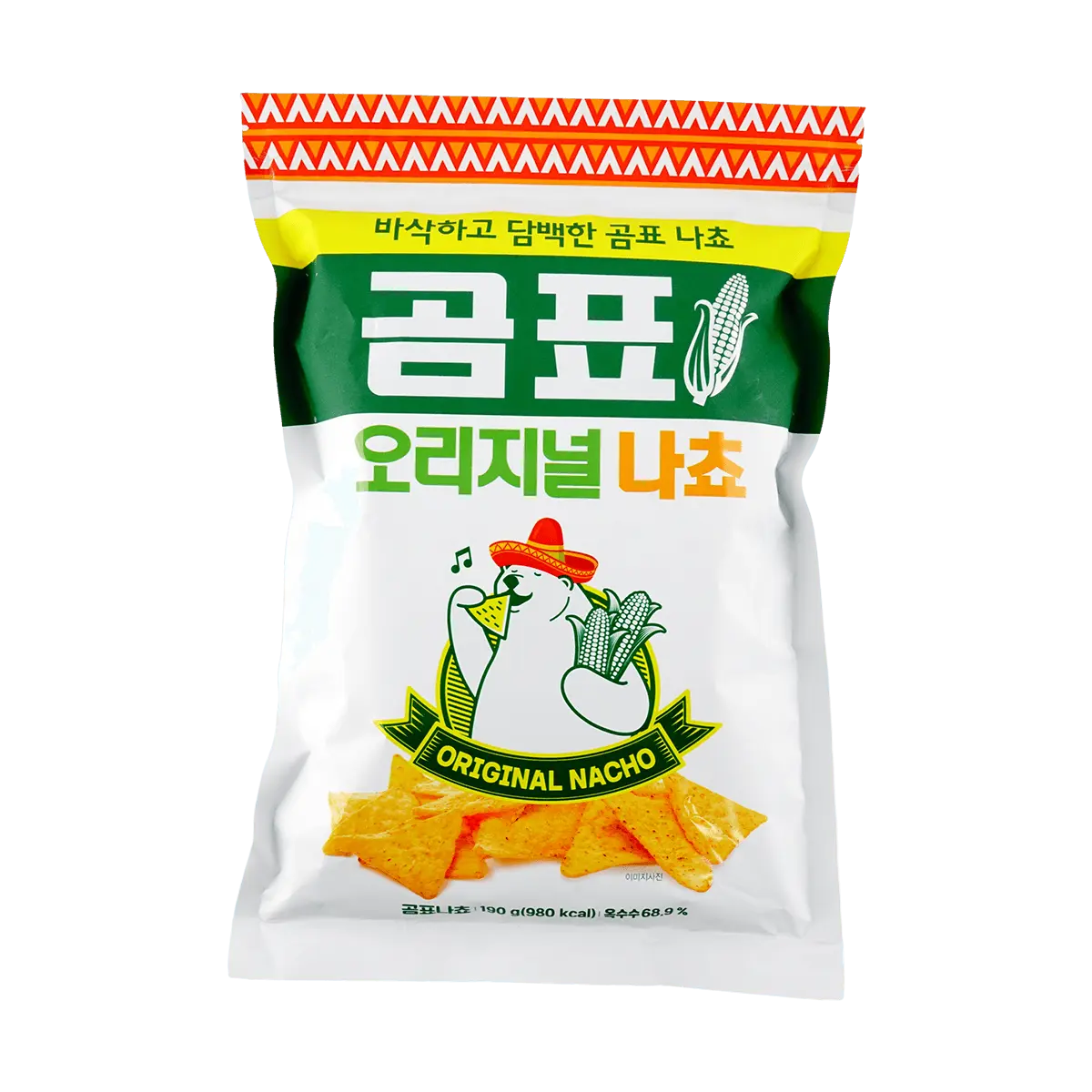GOMPYO Korean Original Corn Chips 190g - Crispy Snack, Savory Flavor, Authentic Korean Taste