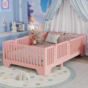 Bellemave Sturdy Twin Size Montessori Toddler Bed Frame - Horizontal Slats, Safety Railings with Small Door, Low-Profile Design, No Box Spring Needed, Easy Assembly, High-Quality MDF