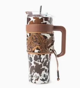Wide Wyoming Tumbler in Brown and White by Myra