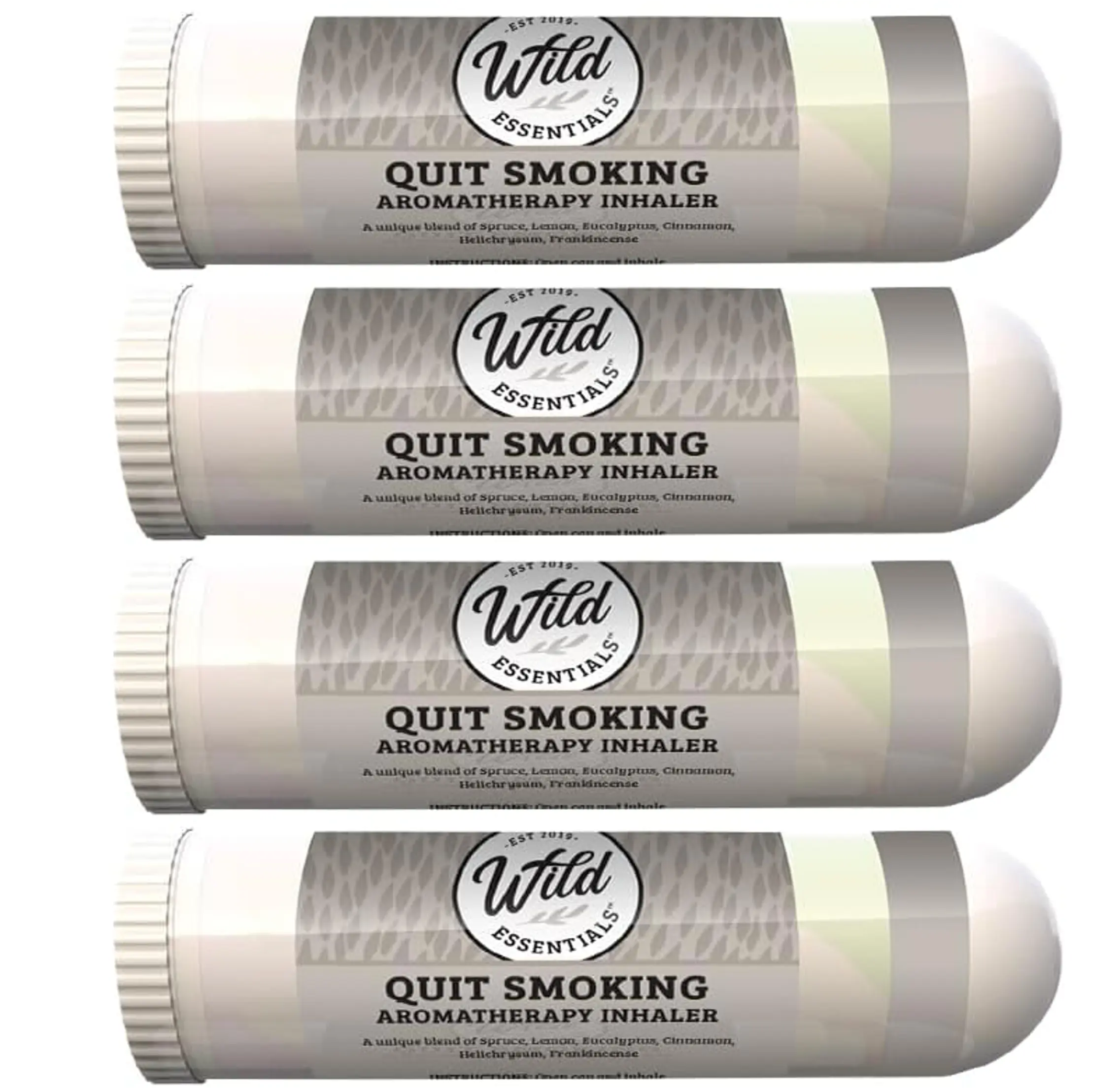 Wild Essentials Quit Smoking Nasal Sticks Aromatherapy Inhalers 4 Pack All Natural Essential Oils Made in USA Healthcare