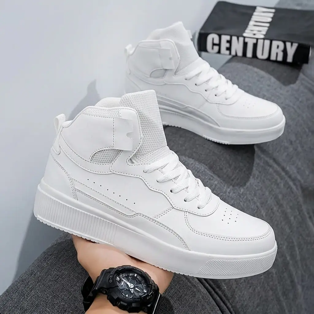 [Stylish Skate Shoes] Durable Slip-Resistant Men's Skateboarding Sneakers | Breathable Casual Shoes, Men's Stylish Sneakers High Top shoes ,Tennis Shoes, Casual Fashion Sneakers for Men Lace-Up Casual Walking Shoes,All-Season Use