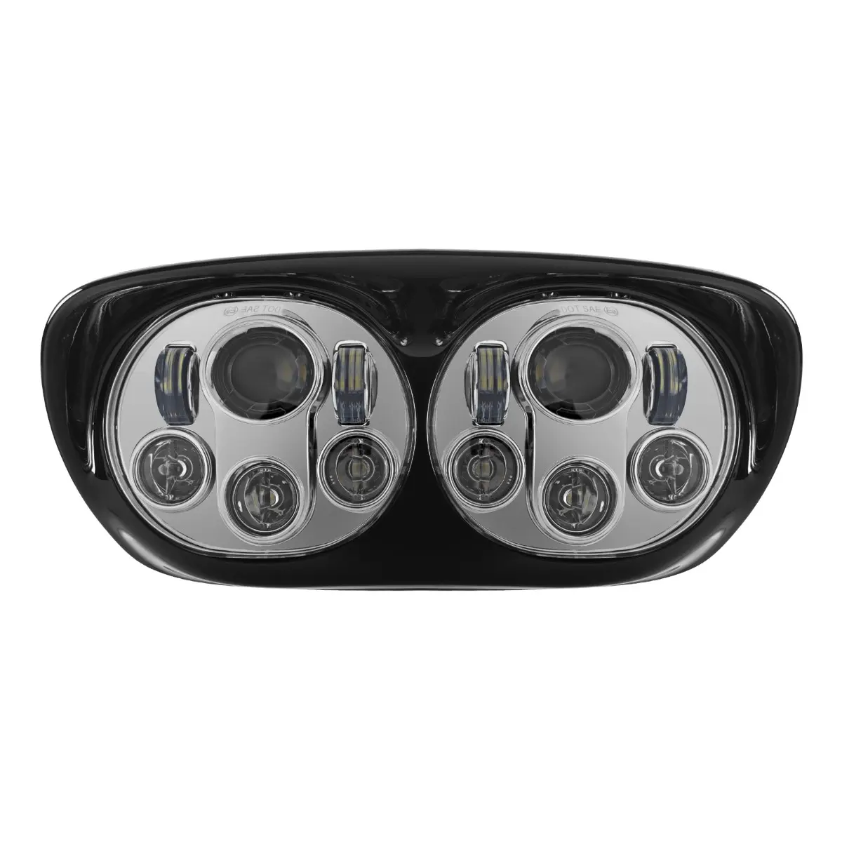 Dual LED Chrome Headlight for Harley® Road Glide '98-'13