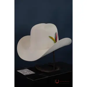 RDR Copa Alta 10X White El Patron Cowboy Hat with 4" Brim & Satin Lining - USA Crafted Elegant Western Style