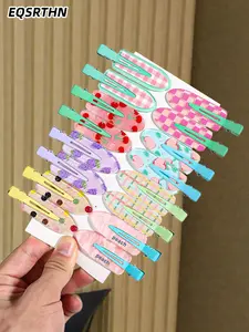 16pcs super cute fruit wind hairpin strikes! Cherries, grapes, peaches and other elements are colorful, colorful and lovely, easily inject vitality into the hairstyle, and are excellent accessories for dressing up ~ Hair Clip Set Super Cute Clips