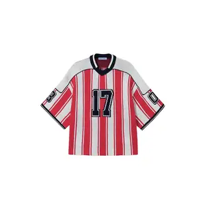 Aelfric Eden Oversized T Shirts Number Stripe Graphic Unisex Knit Tee Color Blocking Y2k Short Sleeve 2025 Trend Tops