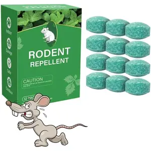 12-Pack Mouse Rat Repellent Balls Peppermint & Lemon Oil Effective Pest Control Sturdy Multi-Functional Deters Squirrels Rats Safe Long-Lasting Strong Scent