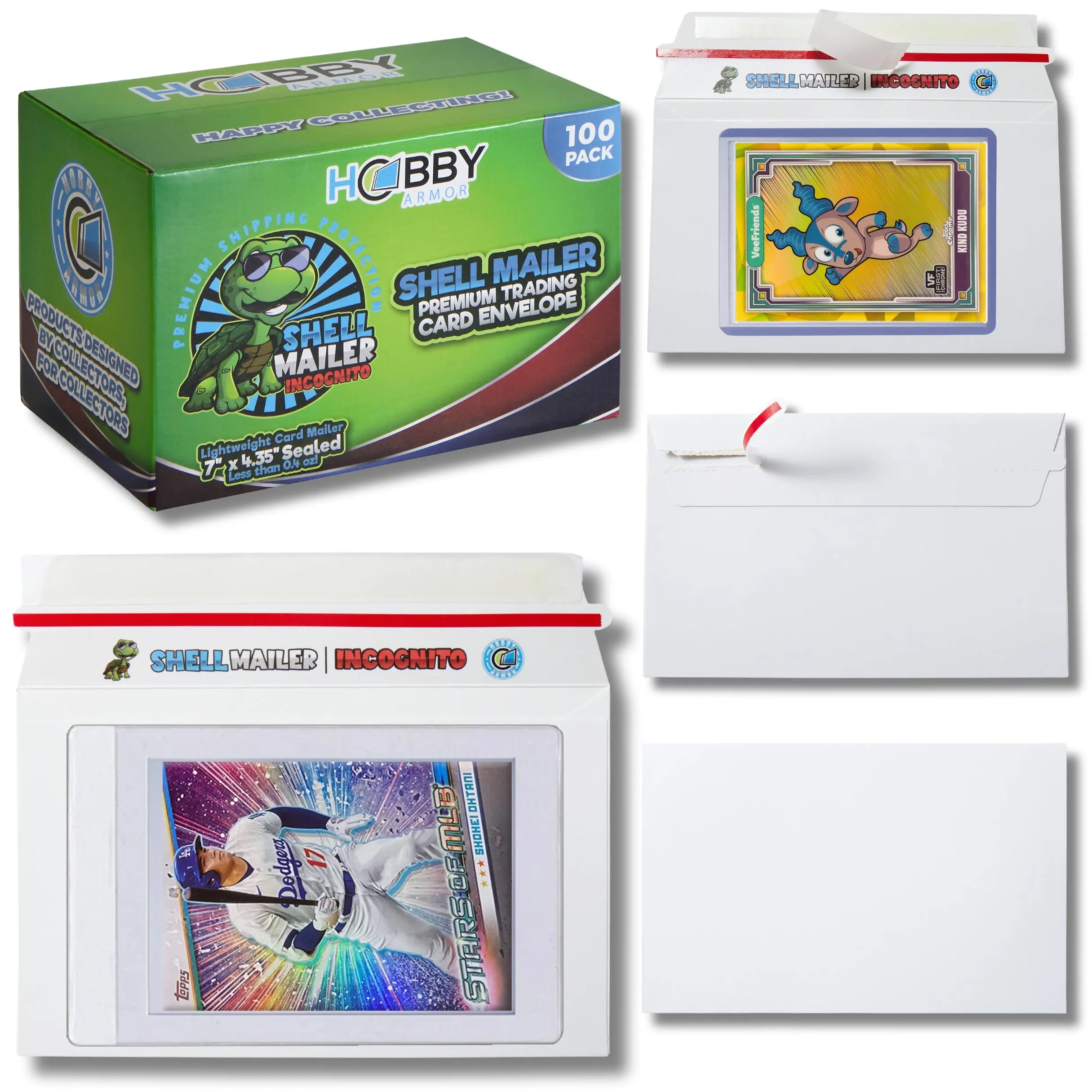 Shell Mailer Incognito Trading Card Envelopes - 7" x 4.35"