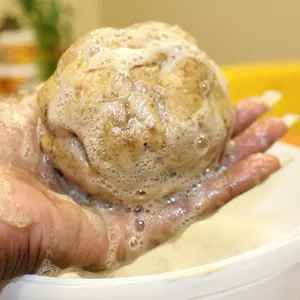 African Black Soap Soft White Ghana All Natural Saponified Palm Kernel Oil 12-16ozs Ball Set