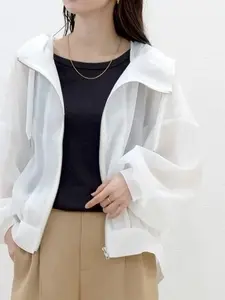2026 New Lightweight Hooded Sun Protection Casual Jacket for Women, Summer UV Blocking Breathable Outerwear, Fashionable Sunscreen Coat